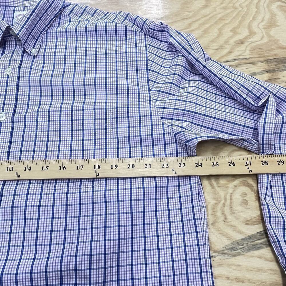 Brooks Brothers The Original Polo Shirt Non Iron Purple Pink Plaid Size Large - Picture 11 of 13